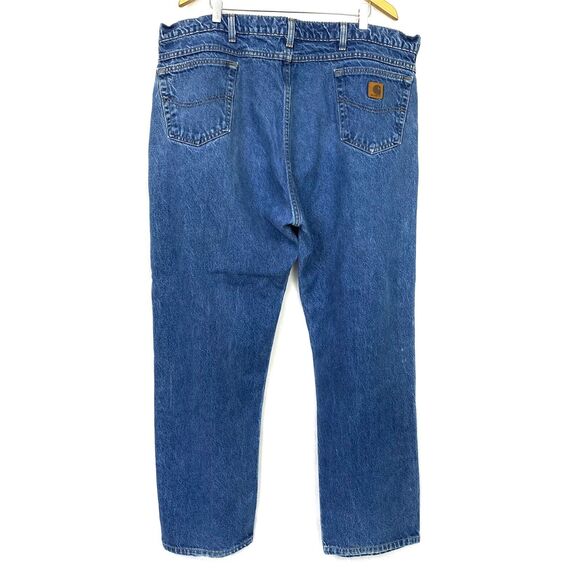 Carhartt Straight Leg Jeans Mens 44x30 blue denim flat front - Picture 1 of 6